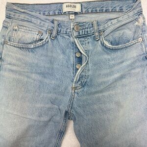 Agolde Faded Blue Button-Fly Jeans